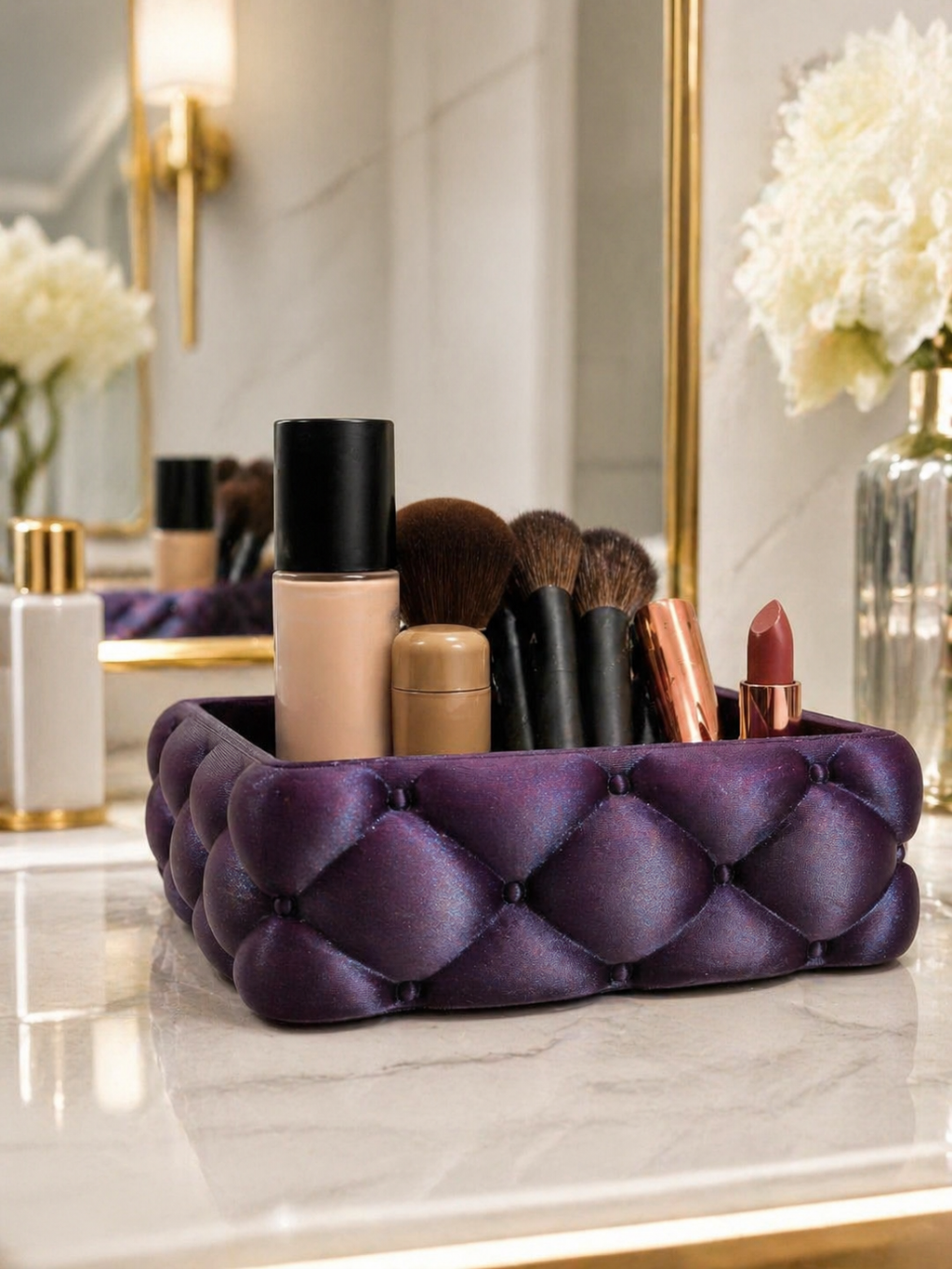 Tăviță elegantă pentru baie, parfumuri, makeup și bijuterii