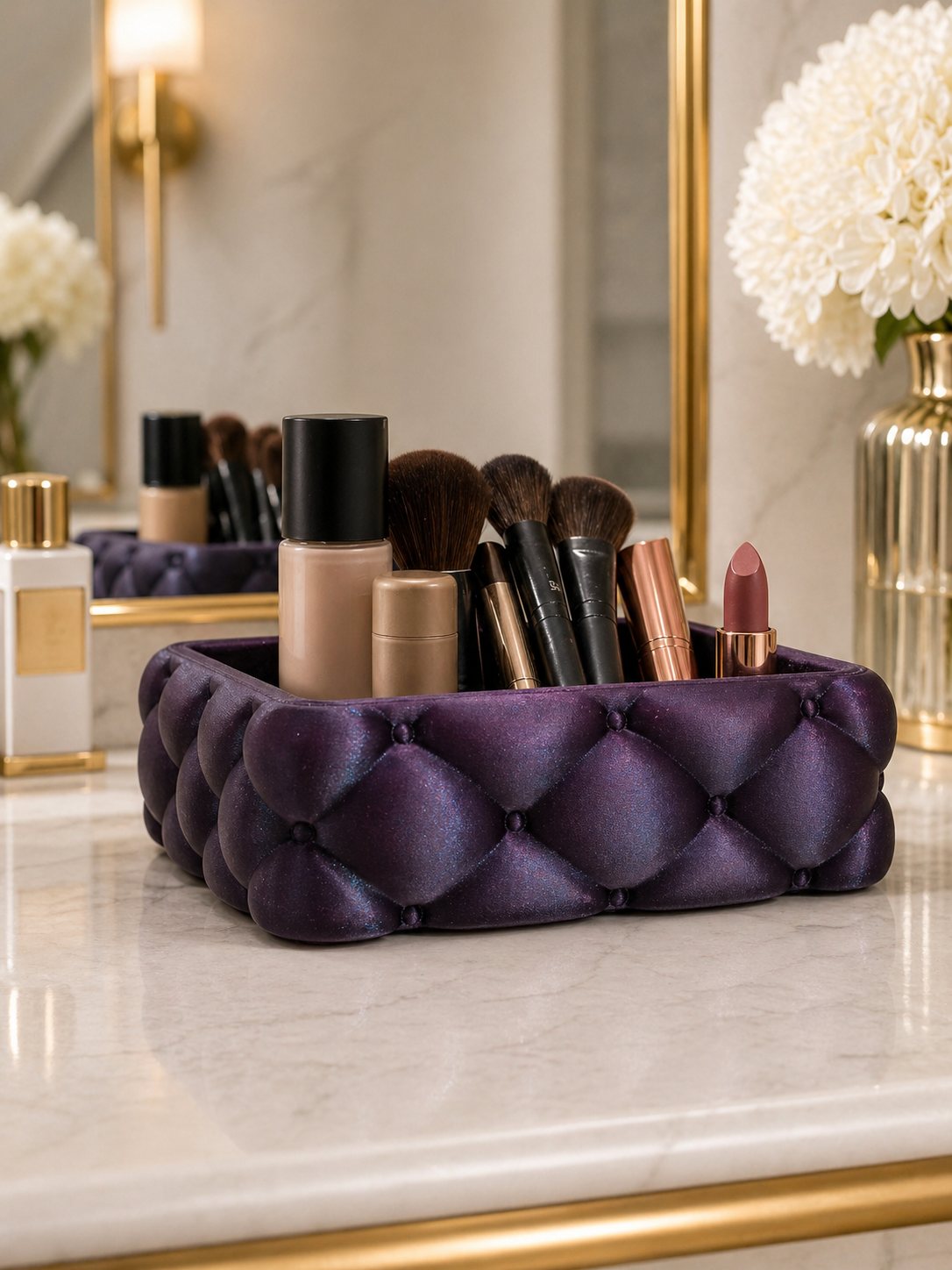 Tăviță elegantă pentru baie, parfumuri, makeup și bijuterii